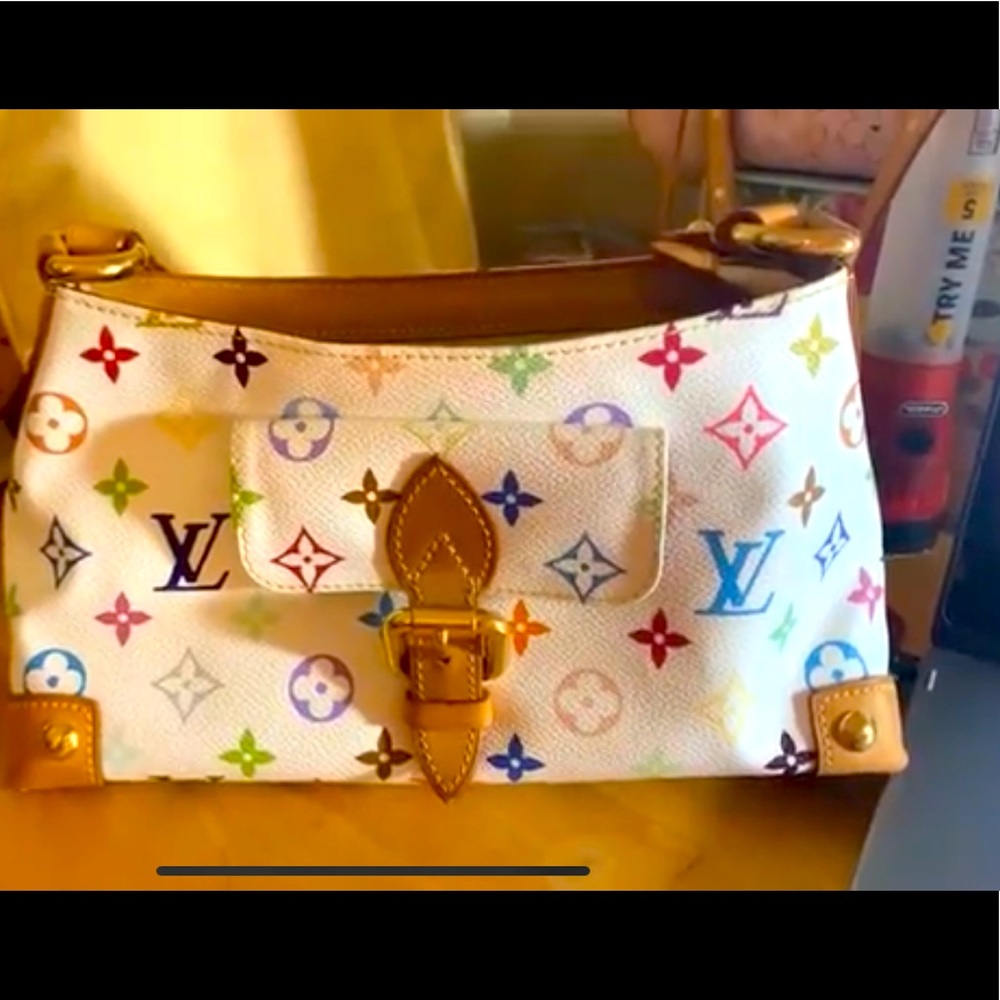 Authentic Louis Vuitton ELIZA White Multicolor Bag